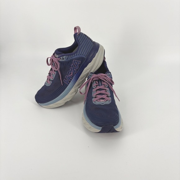 Hoka One One Shoes - Hoka One One Bondi 6 Womens Running Shoes Blue Purple Gray Sneakers Sz Wns 9.5